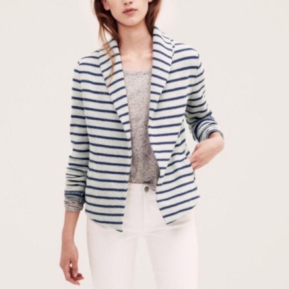 LOFT Lou &Grey Womens Striped Sweatshirt Cardigan